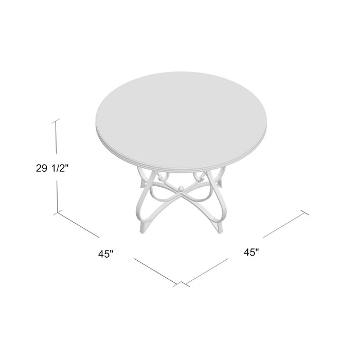 Winston Porter Jefferson 45” Round Wood Top Metal Base Dining Table